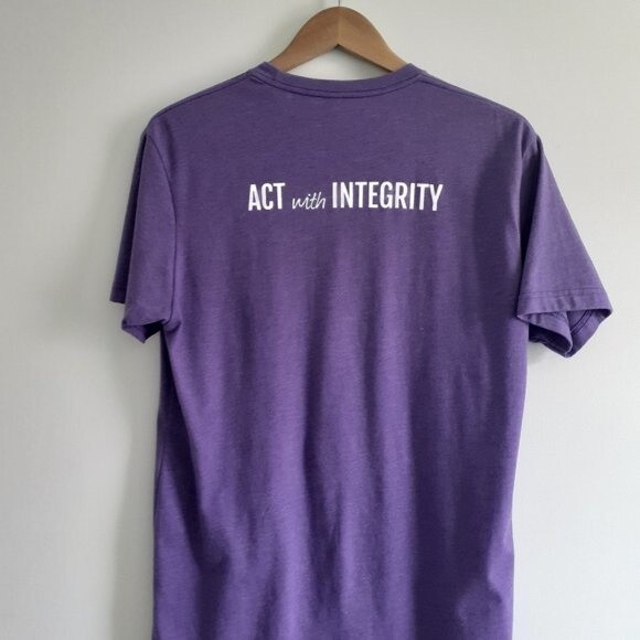 Unisex Next Level Apaprel Purple Tee Act With Integrity Size Medium NWOT - Picture 5 of 10